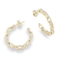 Orecchini Domar Gioielli Donna Orecchino cerchio argento 925 dorato con zirconia cubica in Argento Cubic Zirconia EZC104281